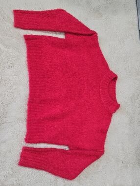 We The Free Red Fuzzy Turtleneck Sweater